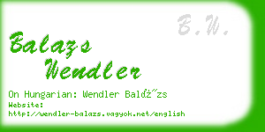 balazs wendler business card